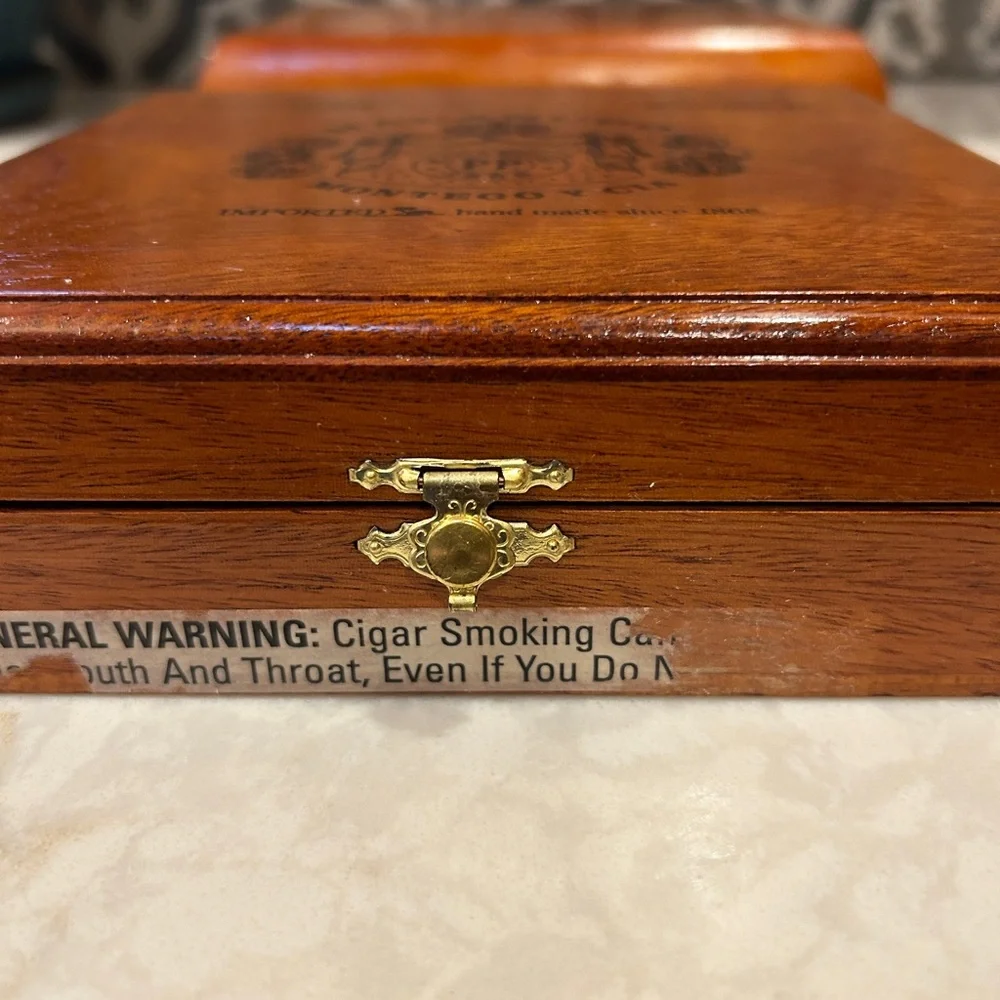1990s Perdomo and Macanudo Wooden Cigar Boxes- Set of Two- EUC
